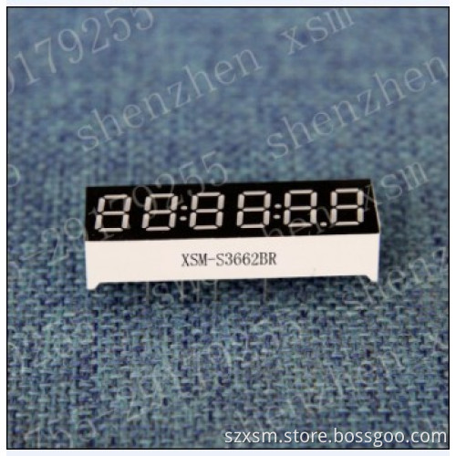 0.36" 6 digit 7 segment led numeric display